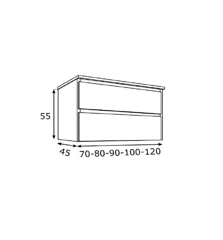 Mueble Monaco Blue 100 2 Cajones Suspendidos